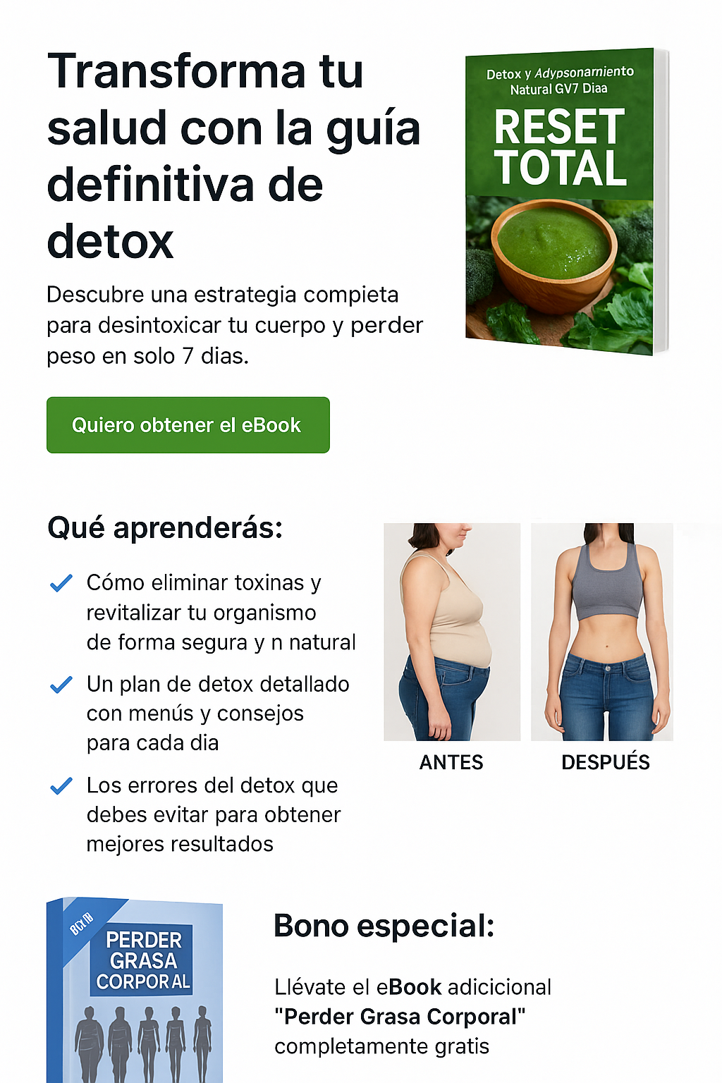 Transformación antes y después